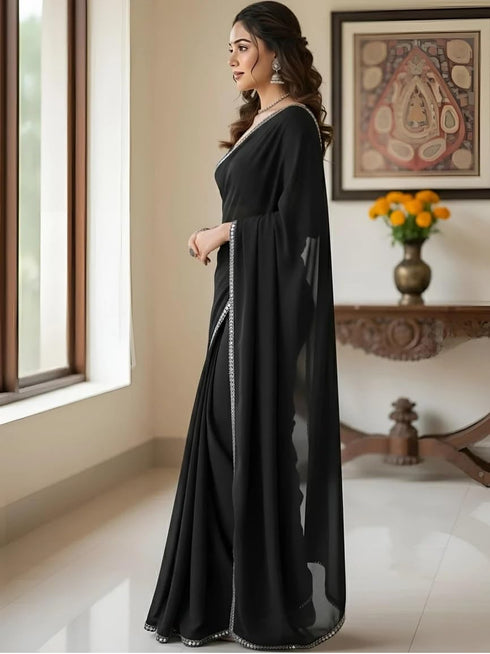 Vasthrlay Georgette Unstitched Ethnic Wear