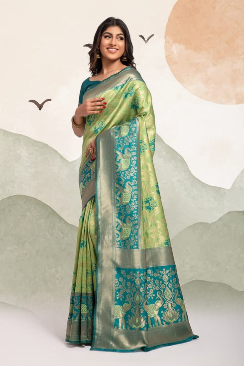 Vasthrlay Banarasi Wedding Unstitched Saree