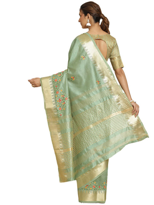 Vasthrlay Kasavu White Saree