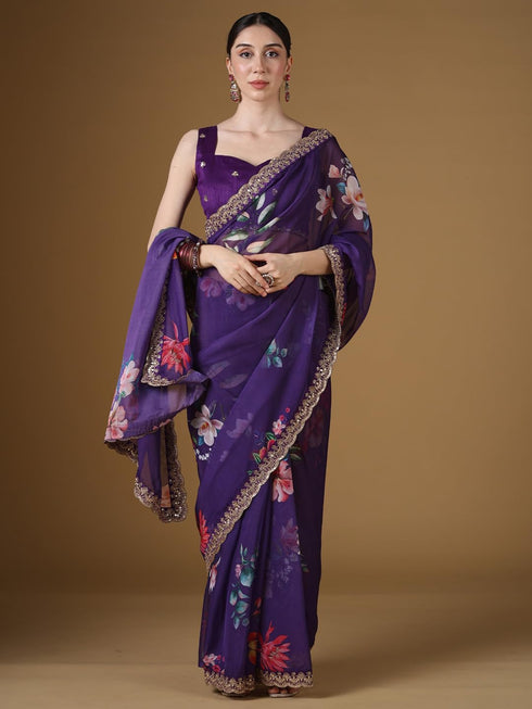 Vasthrlay Organza Unstitched Rx Ethnic Wear