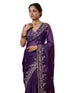 Vasthrlay Scalloped Embroidery Unstitched Dark Green Saree