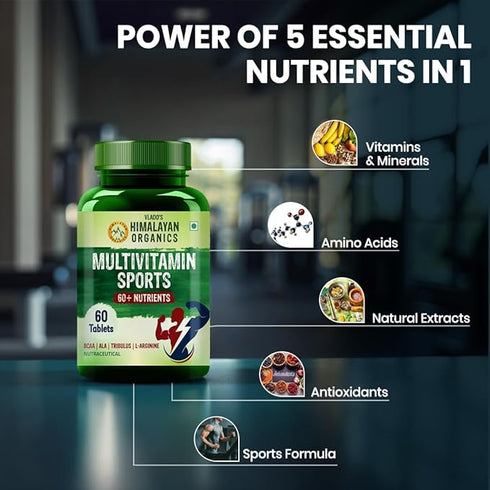 Himalayan Organics Multivitamin Sports 60 + Vital Nutrients Tablets