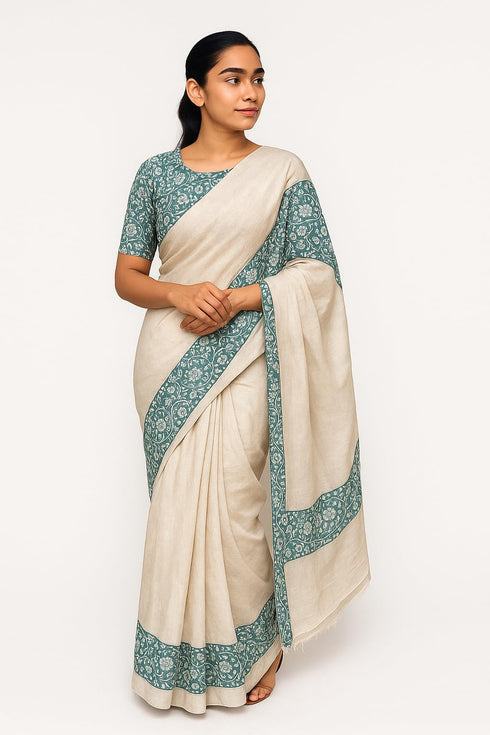 Vasthrlay Off White Traditional Matching Lightweight