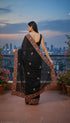 Vasthrlay Georgette Embroidery Unstitched Black Ethnic Wear