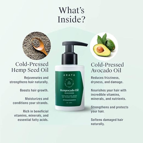 Arata Zero Chemicals Natural Nourishing Hempocado Oil