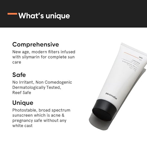 Minimalist SPF 60 PA ++++ Sunscreen With Silymarin 50g