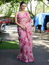Vasthrlay Pink Georgette Unstitched Saree