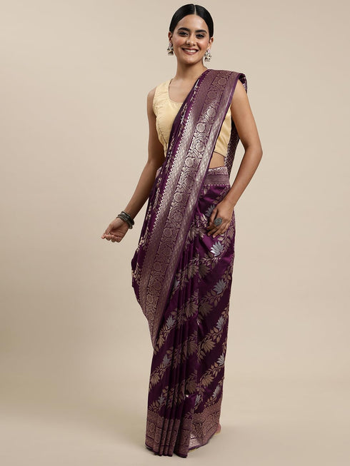Vasthrlay Silver Banarasi Saree