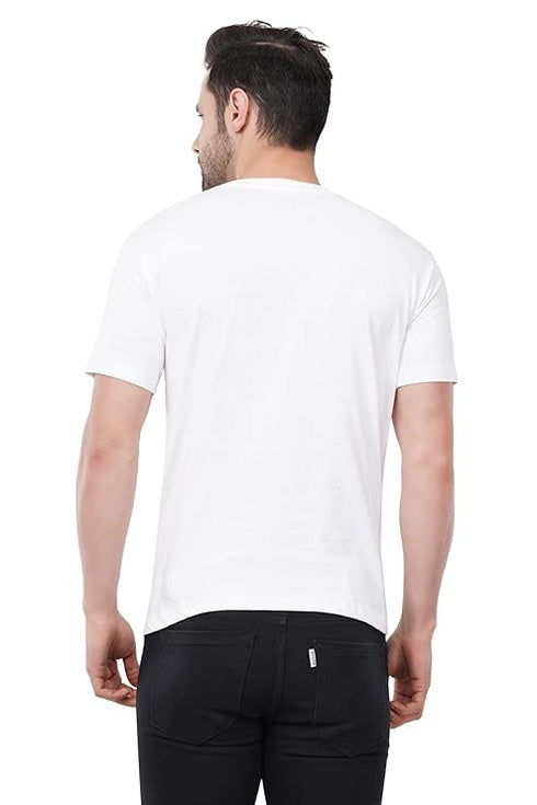 Caseria Men's Round Neck Cotton Half Sleeved T-Shirt