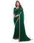 Vasthrlay Georgette Boarder Unstitched Red Saree