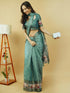 Vasthrlay Green1 Polyester Saree With Unstitched Blouse Piece
