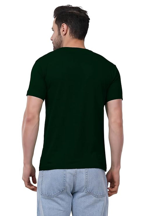 Caseria Men's Round Neck Cotton Half Sleeved T-Shirt