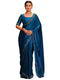 Vasthrlay Shimmer Scalloped Unstitched Maroon Saree