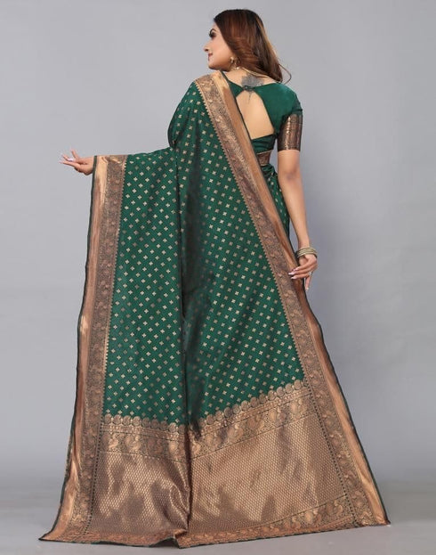 Vasthrlay Banarasi Unstitched Saree