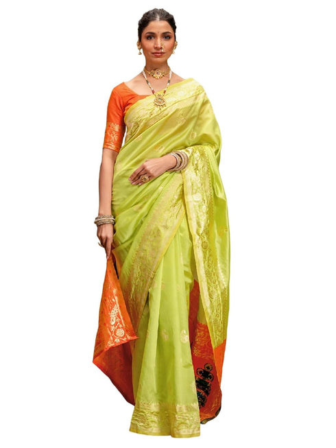 Vasthrlay Banarasi Weaving Navy Navy Blue Saree