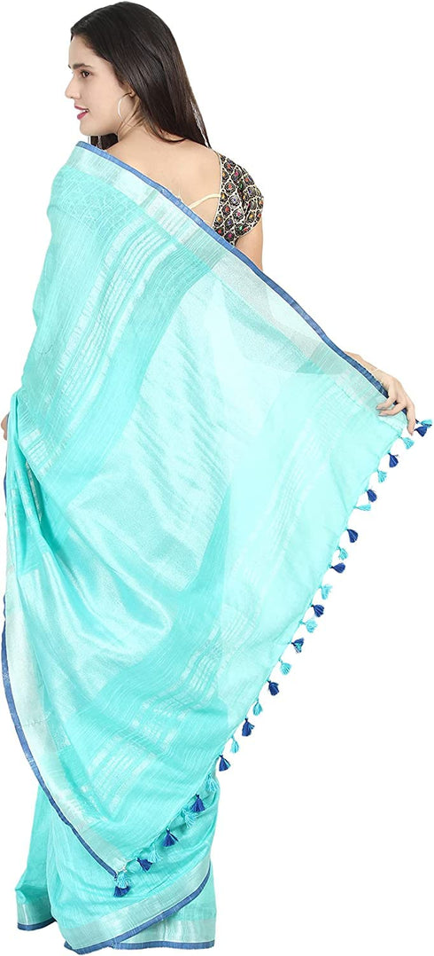 Vasthrlay Handloom Summer Contrast Vibrant Green