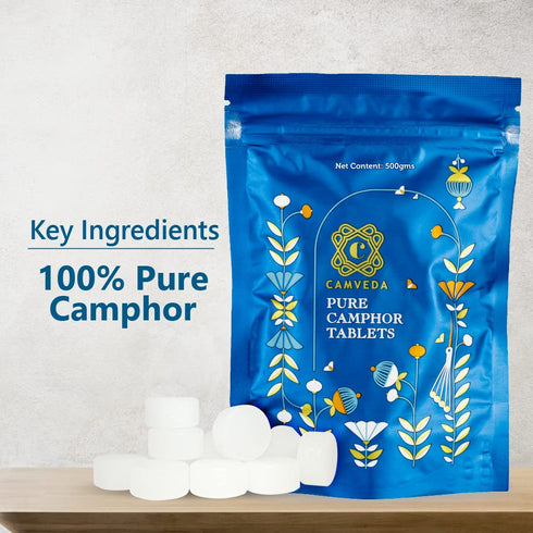 Camveda Pure Camphor Tablets 500G (Pouch)