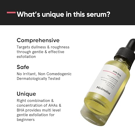 Minimalist 10% AHA BHA Exfoliating Serum For Beginners