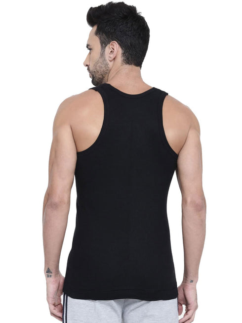 Dixcy Scott Cotton Rib Fabric Multi-Color Scoop Neck Sleeveless Men's Vests - Pack of 5 (#Victor-Derby-80 CM) (Color May Vary)