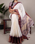 Vasthrlay Kanjivaram Saree Blouse Off White