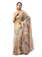 Vasthrlay Gold1 Floral And Solid Design Polyester Saree With Unstitched Blouse Piece