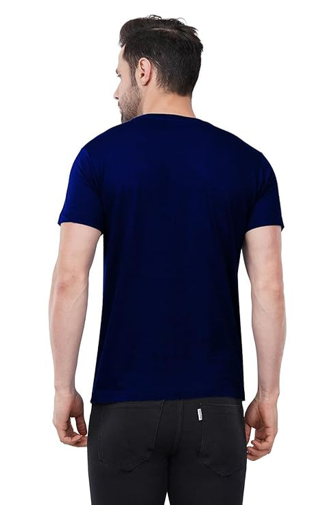 Caseria Men's Round Neck Cotton Half Sleeved T-Shirt
