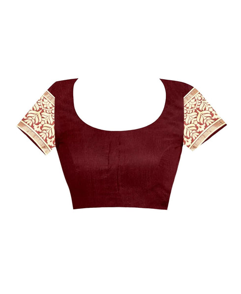 Vasthrlay Maroon Kanchipuram San Pari Saree