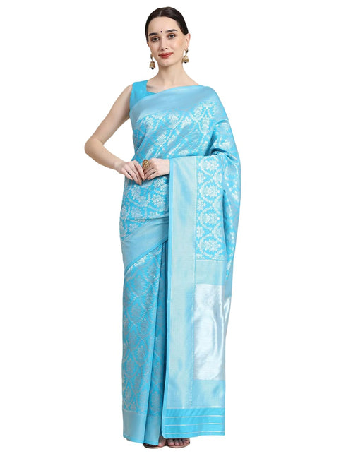 Vasthrlay Silver Banarasi Saree
