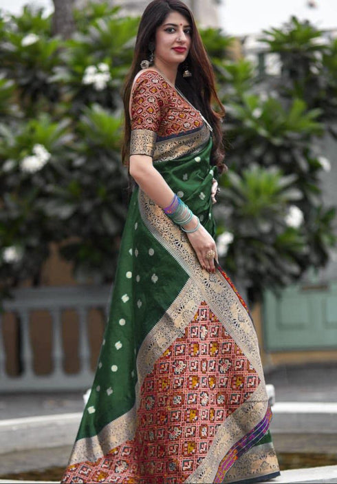 Vasthrlay Orange Kanjivaram Saree
