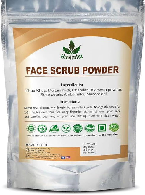 Havintha - Natural Face Scrub Powder with Khas - Khas Mix