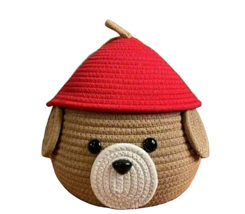 Multi-Purpose Cute Jute Basket with Lid Storage Baskets