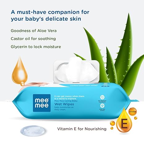 Mee Mee Caring Baby Wet Wipes with lid