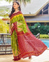 Vasthrlay Printed Pleated Unstitched Dark Green Saree