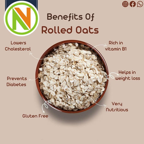 NatureVit Rolled Oats | Gluten-Free| High-Fiber| Protein-Rich Wholegrain Breakfast
