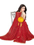 Vasthrlay Bandhani Printed Chiffon Red Saree