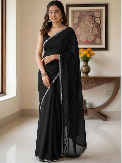 Vasthrlay Georgette Unstitched Ethnic Wear