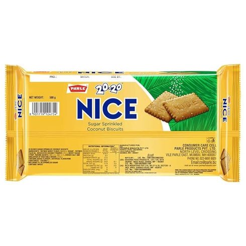 Parle 20-20 Nice Sugar Sprinkled Coconut Flavoured Biscuits