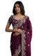 Vasthrlay Scalloped Embroidery Unstitched Dark Green Saree