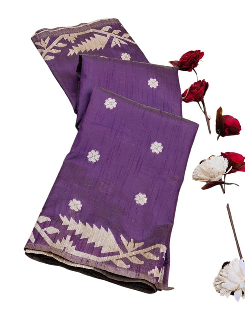 Vasthrlay Tussar Kalamkari Geometric Design Thread