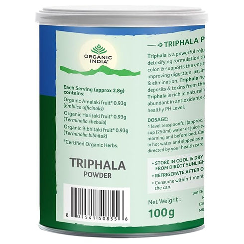 Organic India Triphala Powder box Powder