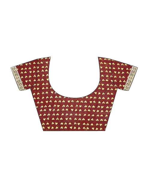 Vasthrlay Bandhani Printed Chiffon Maroon Saree