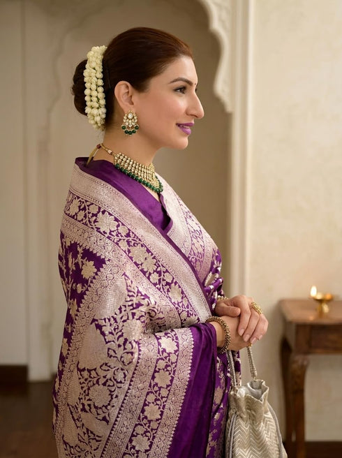 Vasthrlay Banarasi Traditional Unstitched Saree
