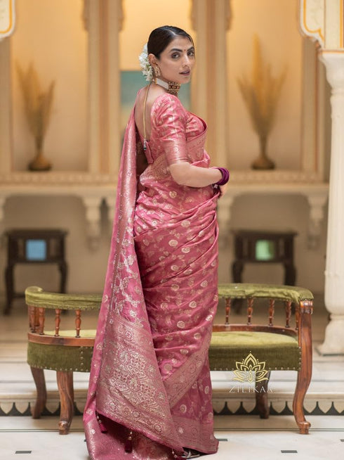 Vasthrlay Banarasi Kanjivaram Wedding Pari 165 Saree With Blouse Piece