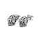 Hip Hop Titanium Steel Flower Pattern Crystal Eye Skull Stud Earrings