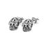 Hip Hop Titanium Steel Flower Pattern Crystal Eye Skull Stud Earrings