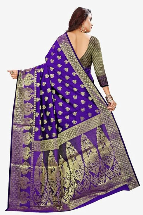 Vasthrlay Kanjeevaram Green Blue Ethnic Wear