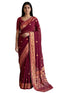 Vasthrlay Georgette Printed Unstitched Maroon Saree