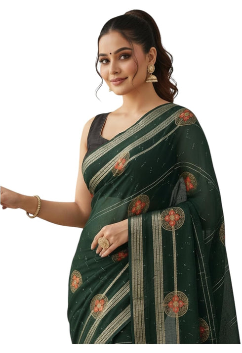 Vasthrlay Georgette Traditional Az Ys Pehenva Brown Rr Ethnic Wear