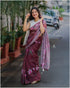 Vasthrlay Lavender Tassels Unstitched Kalamkari