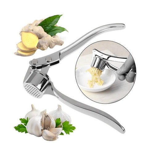 Garlic Crusher Presser Garlic Press Multi-Function Manual Portable Garlic Crusher Curved Garlic Ginger Mincer Stainless Steel Garlic Presser Grinding Slicer Squeeze Press Garlic